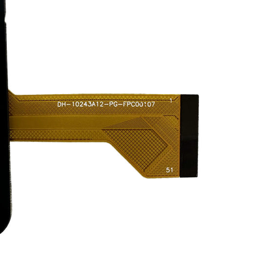 Close-up view of the internal flex cable showing DH-10243A12-PG-FPC00107 printed text to verify pin configuration and version