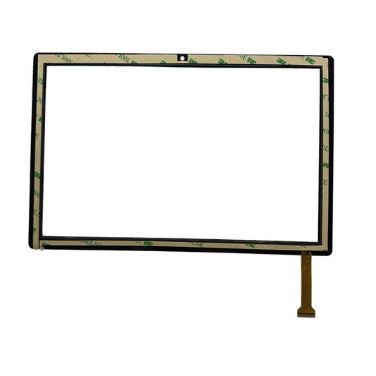 Back view of 10.1" CX447D FPC-V01 touch glass with adhesive tape